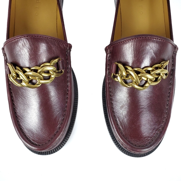 NEW Sandro Mila Leather Loafers - Picture 5 of 8